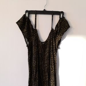 Flirty green leopard print mini dress